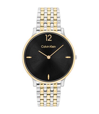 Montre CALVIN KLEIN WATCHES LUXE Femme 25100171 Analogue Cadran MINERAL Noir Bracelet Acier inoxydable Acier / or jaune Etanchéité 3BAR