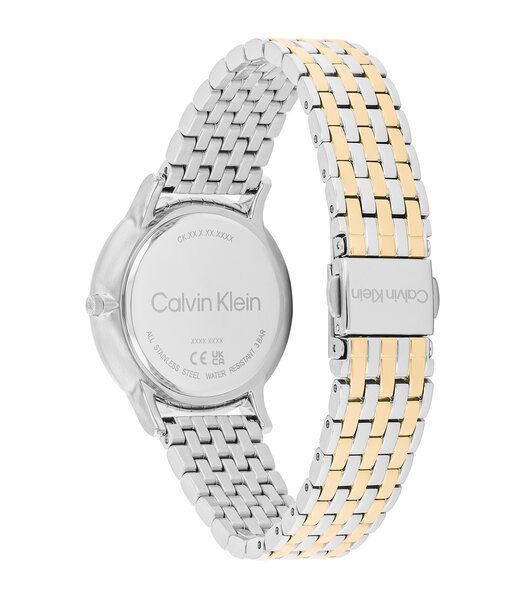 Montre CALVIN KLEIN WATCHES LUXE Femme 25100171 Analogue Cadran MINERAL Noir Bracelet Acier inoxydable Acier / or jaune Etanchéité 3BAR