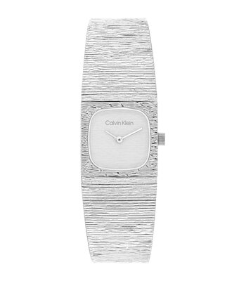 Montre CALVIN KLEIN WATCHES SOPHISTICATED SQUARE Femme 25100177 Analogue Cadran MINERAL Argenté Bracelet Acier inoxydable Acier Etanchéité 3BAR