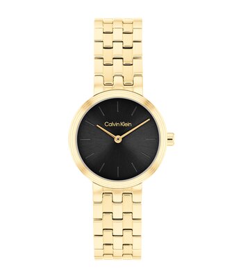 Montre CALVIN KLEIN WATCHES FORME Femme 25100187 Analogue Cadran MINERAL Noir Bracelet Acier Or jaune Etanchéité 3BAR