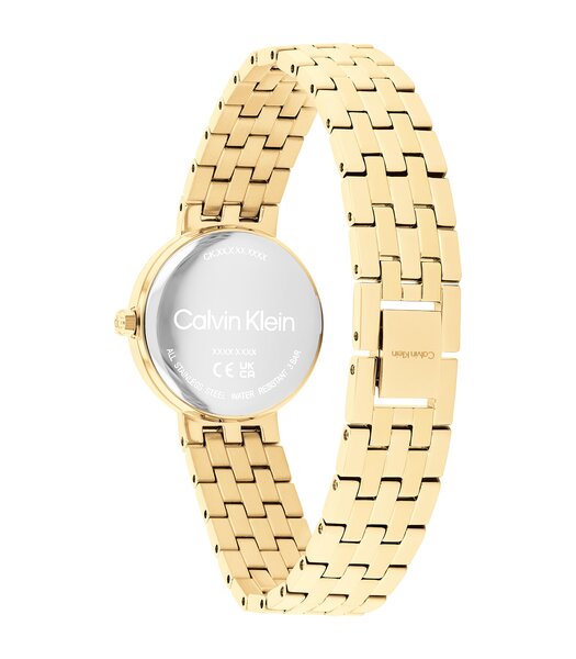 Montre CALVIN KLEIN WATCHES FORME Femme 25100187 Analogue Cadran MINERAL Noir Bracelet Acier Or jaune Etanchéité 3BAR