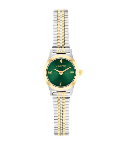 Montre CALVIN KLEIN WATCHES CK CONTEMPORARY Femme 25100202 Analogue Cadran MINERAL Vert Bracelet Acier inoxydable Acier / or jaune Etanchéité 3BAR