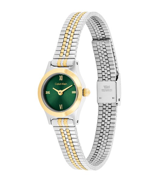 Montre CALVIN KLEIN WATCHES CK CONTEMPORARY Femme 25100202 Analogue Cadran MINERAL Vert Bracelet Acier inoxydable Acier / or jaune Etanchéité 3BAR