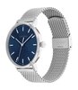 Montre CALVIN KLEIN WATCHES TIMELESS Homme 25200045 Analogique Cadran Minéral Bleu Bracelet Milanais Argenté Clip / clasp Etanchéité 3 ATM