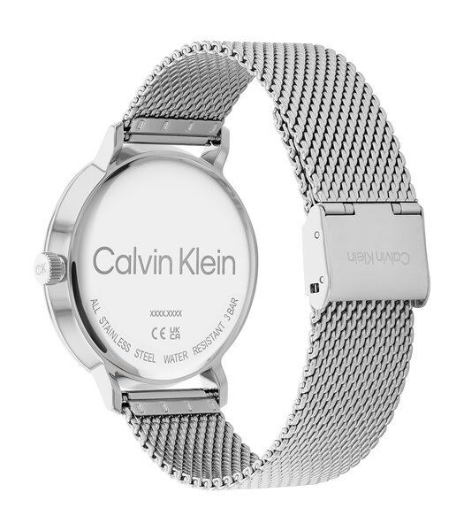 Montre CALVIN KLEIN WATCHES TIMELESS Homme 25200045 Analogique Cadran Minéral Bleu Bracelet Milanais Argenté Clip / clasp Etanchéité 3 ATM