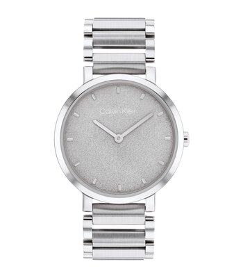 Montre CALVIN KLEIN WATCHES OPEN LINK Femme 25200085 Analogue Cadran MINERAL Argenté Bracelet Acier inoxydable Acier Boucle déployante Etanchéité 3BAR