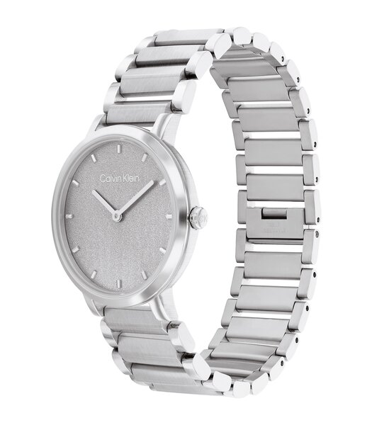 Montre CALVIN KLEIN WATCHES OPEN LINK Femme 25200085 Analogue Cadran MINERAL Argenté Bracelet Acier inoxydable Acier Boucle déployante Etanchéité 3BAR