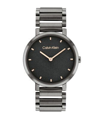 Montre CALVIN KLEIN WATCHES OPEN LINK Femme 25200088 Analogue Cadran MINERAL Gris Bracelet Acier Gris Boucle déployante Etanchéité 3BAR