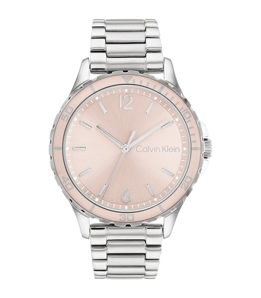 Montre CALVIN KLEIN WATCHES LIVELY Femme 25200096 Analogue Cadran MINERAL Rose Bracelet Acier inoxydable Acier Boucle déployante Etanchéité 3BAR