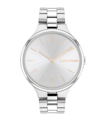 Montre CALVIN KLEIN WATCHES TIMELESS Femme 25200128 Analogique Cadran Minéral Acier Bracelet Acier inoxydable Acier Boucle déployante Etanchéité 3 ATM