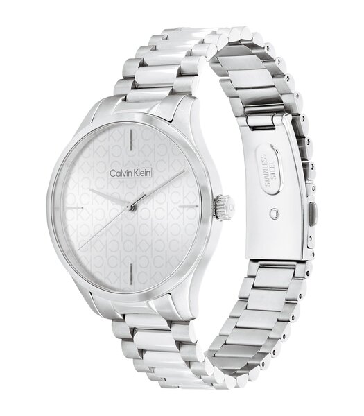 Montre CALVIN KLEIN WATCHES CK ICONIC Femme 25200168 Analogue Cadran MINERAL Argenté Bracelet Acier inoxydable Acier Boucle déployante Etanchéité 3BAR