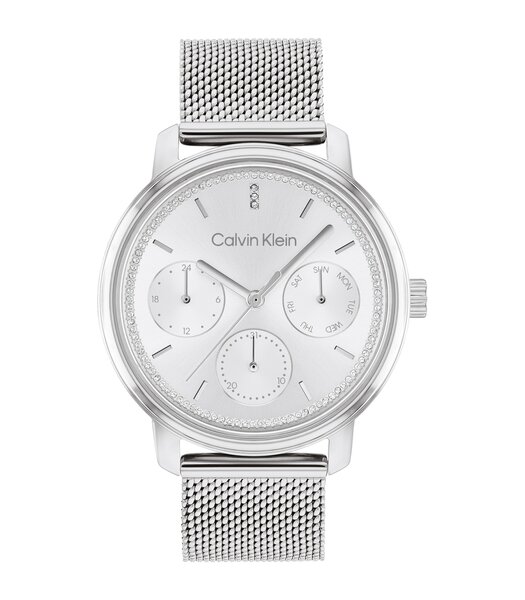 Montre CALVIN KLEIN WATCHES SHIMMER Femme 25200180 Analogue Cadran MINERAL Gris Bracelet Acier inoxydable Acier Boucle déployante Etanchéité 3BAR