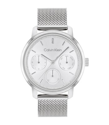 Montre CALVIN KLEIN WATCHES SHIMMER Femme 25200180 Analogue Cadran MINERAL Gris Bracelet Acier inoxydable Acier Boucle déployante Etanchéité 3BAR
