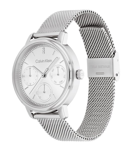 Montre CALVIN KLEIN WATCHES SHIMMER Femme 25200180 Analogue Cadran MINERAL Gris Bracelet Acier inoxydable Acier Boucle déployante Etanchéité 3BAR
