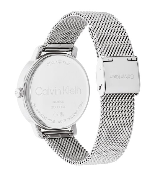 Montre CALVIN KLEIN WATCHES SHIMMER Femme 25200180 Analogue Cadran MINERAL Gris Bracelet Acier inoxydable Acier Boucle déployante Etanchéité 3BAR
