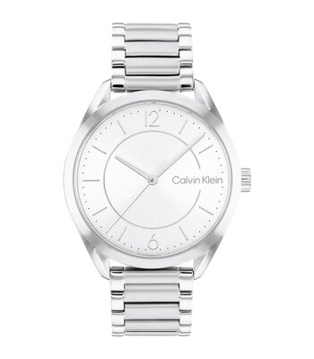 Montre CALVIN KLEIN WATCHES ENTICE Femme 25200190 Analogue Cadran MINERAL Argenté Bracelet Acier inoxydable Acier Boucle déployante Etanchéité 3BAR