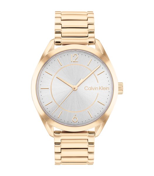 Montre CALVIN KLEIN WATCHES ENTICE Femme 25200191 Analogue Cadran MINERAL Gris Bracelet Acier Or jaune Boucle déployante Etanchéité 3BAR