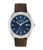 Horloge CALVIN KLEIN WATCHES ARCHITECTURAL Heren 25200200 Analoog Behuizing Mineraal Blauw Bracelette Roestvrij staal Bruin Boucle déployante Etanchéi