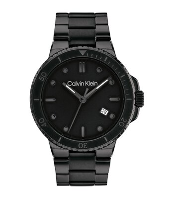 Montre CALVIN KLEIN WATCHES SPORT Homme 25200205 Analogique Cadran Minéral Noir Bracelet Acier inoxydable Noir Boucle déployante Etanchéité 3 ATM