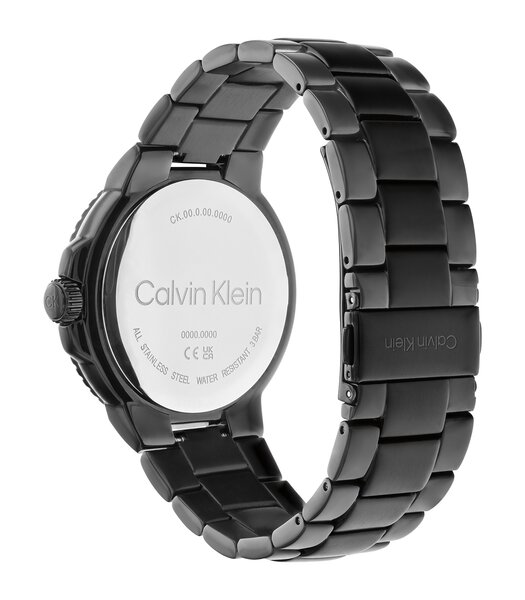Montre CALVIN KLEIN WATCHES SPORT Homme 25200205 Analogique Cadran Minéral Noir Bracelet Acier inoxydable Noir Boucle déployante Etanchéité 3 ATM