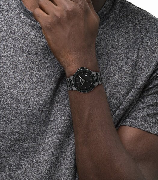 Montre CALVIN KLEIN WATCHES SPORT Homme 25200205 Analogique Cadran Minéral Noir Bracelet Acier inoxydable Noir Boucle déployante Etanchéité 3 ATM