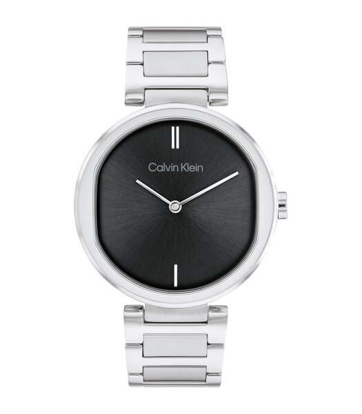 Montre CALVIN KLEIN WATCHES TIMELESS Femme 25200249 Analogique Cadran Minéral Noir Bracelet Acier inoxydable Acier Boucle déployante Etanchéité 3 ATM