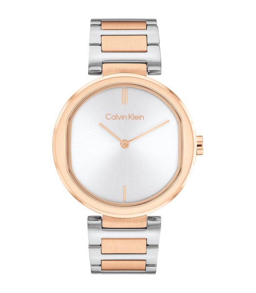 Montre CALVIN KLEIN WATCHES CK SENSATION Femme 25200251 Analogue Cadran MINERAL Argenté Bracelet Acier inoxydable Acier / or rose Boucle déployante Et