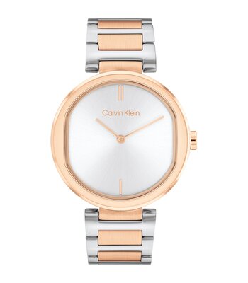 Montre CALVIN KLEIN WATCHES CK SENSATION Femme 25200251 Analogue Cadran MINERAL Argenté Bracelet Acier inoxydable Acier / or rose Boucle déployante Et