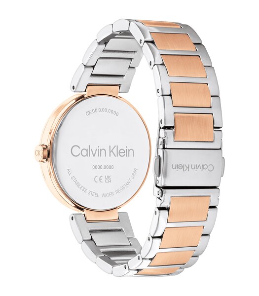 Montre CALVIN KLEIN WATCHES CK SENSATION Femme 25200251 Analogue Cadran MINERAL Argenté Bracelet Acier inoxydable Acier / or rose Boucle déployante Et