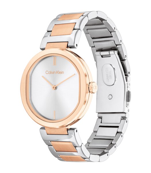 Montre CALVIN KLEIN WATCHES CK SENSATION Femme 25200251 Analogue Cadran MINERAL Argenté Bracelet Acier inoxydable Acier / or rose Boucle déployante Et