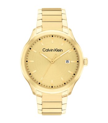 Montre CALVIN KLEIN WATCHES ARCHITECTURAL Homme 25200349 Analogique Cadran Minéral Doré Bracelet Acier inoxydable Doré Boucle déployante Etanchéité 3