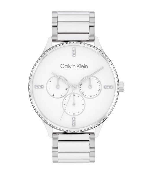 Montre CALVIN KLEIN WATCHES CK DRESS Femme 25200373 Analogue Cadran MINERAL Blanc Bracelet Acier inoxydable Acier Boucle déployante Etanchéité 3BAR