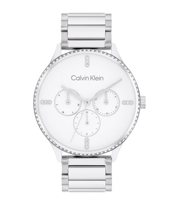 Montre CALVIN KLEIN WATCHES CK DRESS Femme 25200373 Analogue Cadran MINERAL Blanc Bracelet Acier inoxydable Acier Boucle déployante Etanchéité 3BAR