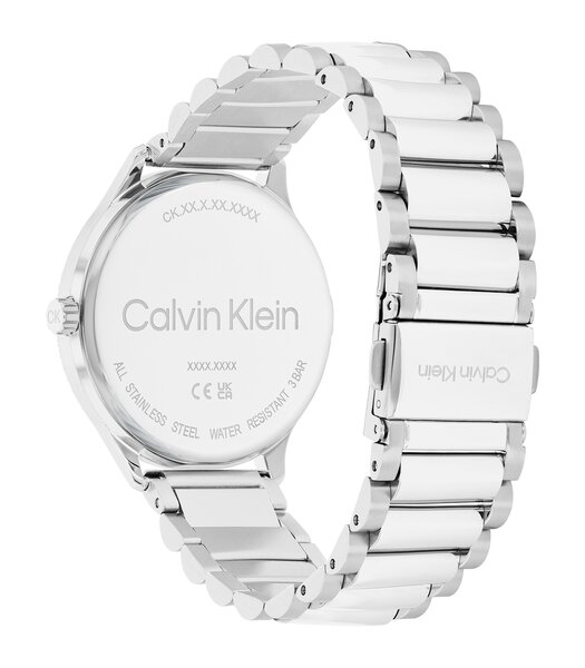 Montre CALVIN KLEIN WATCHES CK DRESS Femme 25200373 Analogue Cadran MINERAL Blanc Bracelet Acier inoxydable Acier Boucle déployante Etanchéité 3BAR