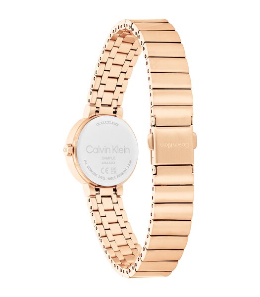 Montre CALVIN KLEIN WATCHES CK PRECISE Femme 25200417 Analogue Cadran MINERAL Noir Bracelet Acier Or rose Boucle déployante Etanchéité 3BAR