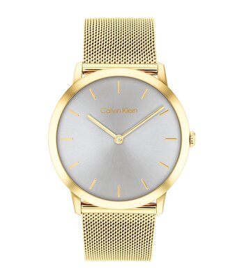 Montre CALVIN KLEIN WATCHES EXCEPTIONAL Femme 25300003 Analogue Cadran MINERAL Gris Bracelet Acier Or jaune Boucle déployante Etanchéité 3BAR
