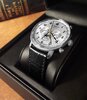 Montre ZEPPELIN HINDENBURG MONDPHASE Homme 7036-1 Analogue Cadran HESALITE Gris Bracelet Cuir Noir Boucle ardillon Etanchéité 3ATM
