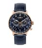 Montre ZEPPELIN HINDENBURG MONDPHASE Homme 7038-3 Analogique Cadran Hésalite Bleu Bracelet Cuir Bleu Boucle ardillon Etanchéité 3 BAR