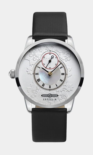 Montre ZEPPELIN VIKTORIA LADY Femme 7335-1 Analogue Cadran MINERAL Acier Bracelet Cuir Noir Etanchéité 5BAR