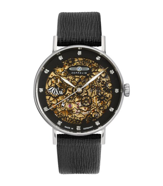 Montre ZEPPELIN PRINCESS OF THE SKY Femme 7461-2 Analogue Cadran MINERAL Noir Bracelet Cuir Noir Boucle ardillon Etanchéité 5BAR
