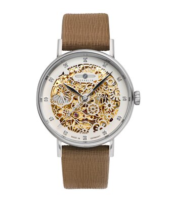 Montre ZEPPELIN PRINCESS OF THE SKY Femme 7461-5 Analogue Cadran MINERAL Blanc Bracelet Cuir Brun Etanchéité 5BAR