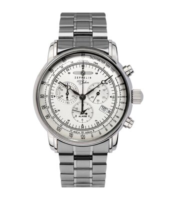 Montre ZEPPELIN 100 JAHRE ZEPPELIN Homme 7680MB-1 Analogue Cadran MINERAL Argenté Bracelet Acier inoxydable Argenté Etanchéité 5BAR