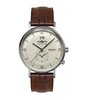 Montre ZEPPELIN LZ129 HINDENBURG Homme 8044-5 Analogue Cadran MINERAL Beige Bracelet Cuir Brun Etanchéité 5BAR