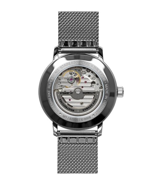 Montre ZEPPELIN HINDENBURG OPEN HEART Homme 8066M-3n Analogue Cadran MINERAL Bleu Bracelet Acier Acier Clip / clasp Etanchéité 5BAR