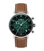 Montre ZEPPELIN LZ129 HINDENBURG Homme 8086-4n Analogue Cadran MINERAL Vert Bracelet Cuir Brun Boucle ardillon Etanchéité 5BAR