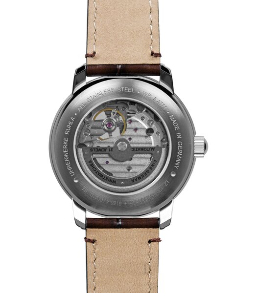 Montre ZEPPELIN BODENSEE Homme 8166-4 Analogue Cadran MINERAL Vert Bracelet Cuir Brun Boucle déployante Etanchéité 5BAR