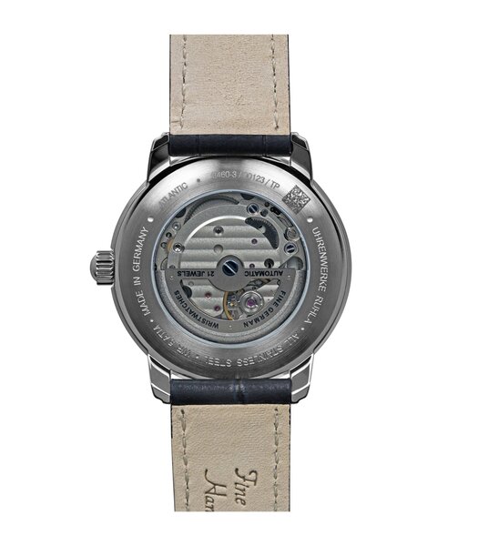 Montre ZEPPELIN ATLANTIC Homme 8460-3 Analogue Cadran MINERAL Bleu Bracelet Cuir Bleu Etanchéité 5BAR