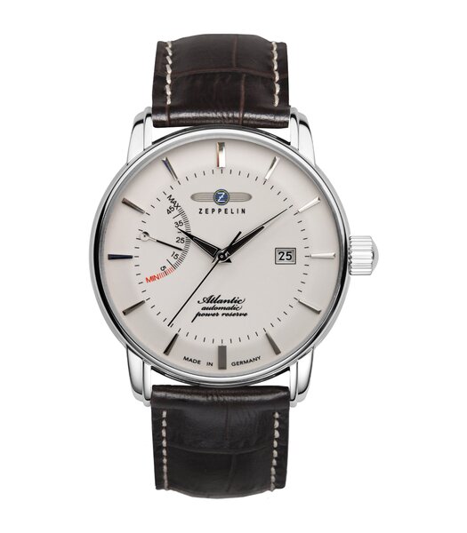 Montre ZEPPELIN ATLANTIC Homme 8462-5 Analogue Cadran MINERAL Beige Bracelet Cuir Brun Boucle ardillon Etanchéité 5ATM