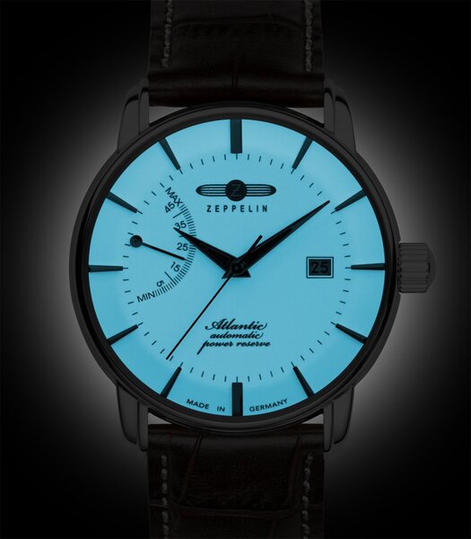 Montre ZEPPELIN ATLANTIC Homme 8462-5 Analogue Cadran MINERAL Beige Bracelet Cuir Brun Boucle ardillon Etanchéité 5ATM