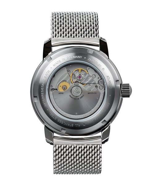 Montre ZEPPELIN ATLANTIC Homme 8462M-6 Analogue Cadran MINERAL Bleu Bracelet Acier inoxydable Argenté Etanchéité 5BAR